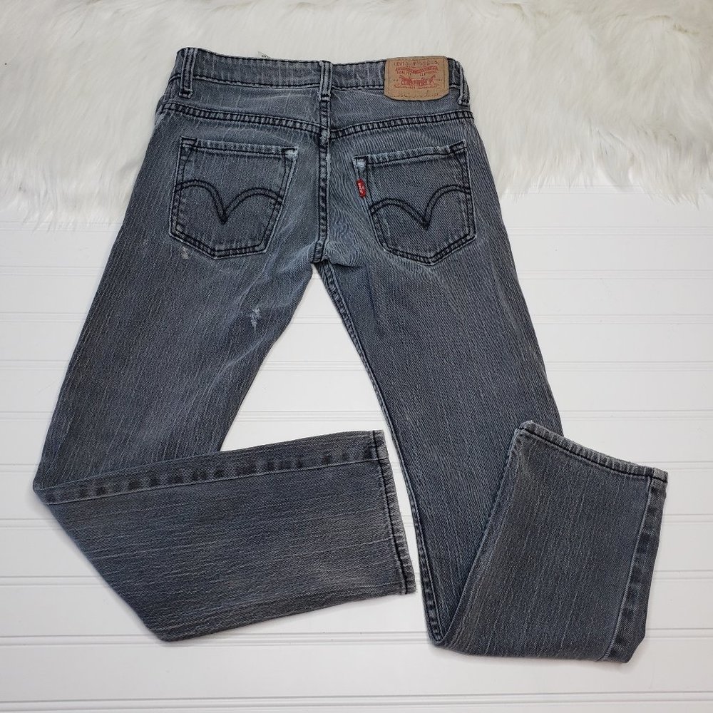 LEVI'S 511 Jeans 25x25 Black Skinny Stretch Red Tab Destroyed Stains Holes Wear